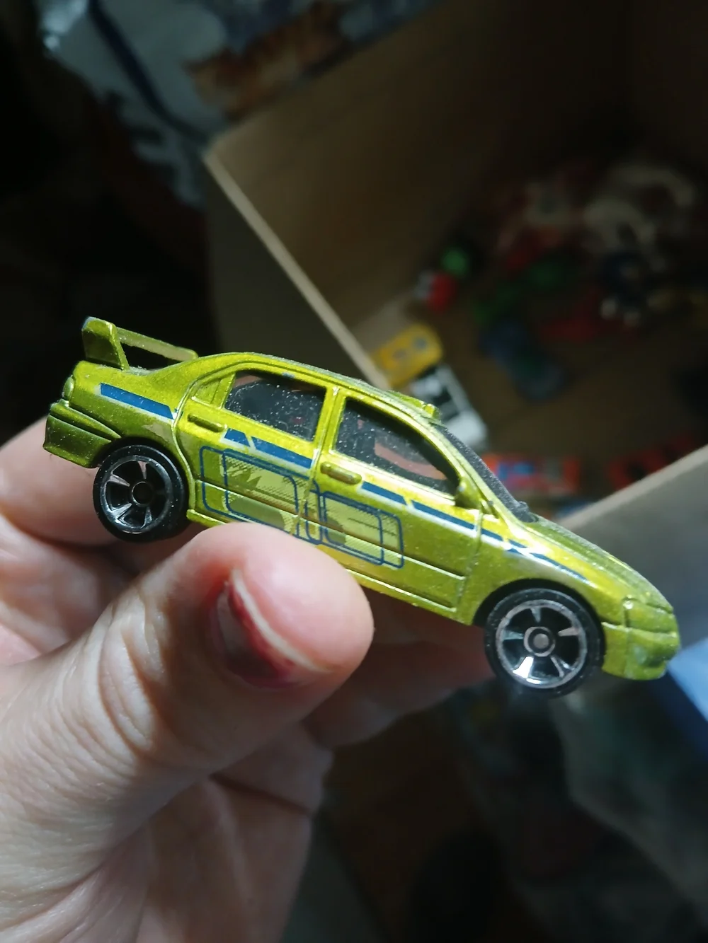 1:64 scale Hot Wheels Mitsubishi Lancer Evolution VII diecast car,